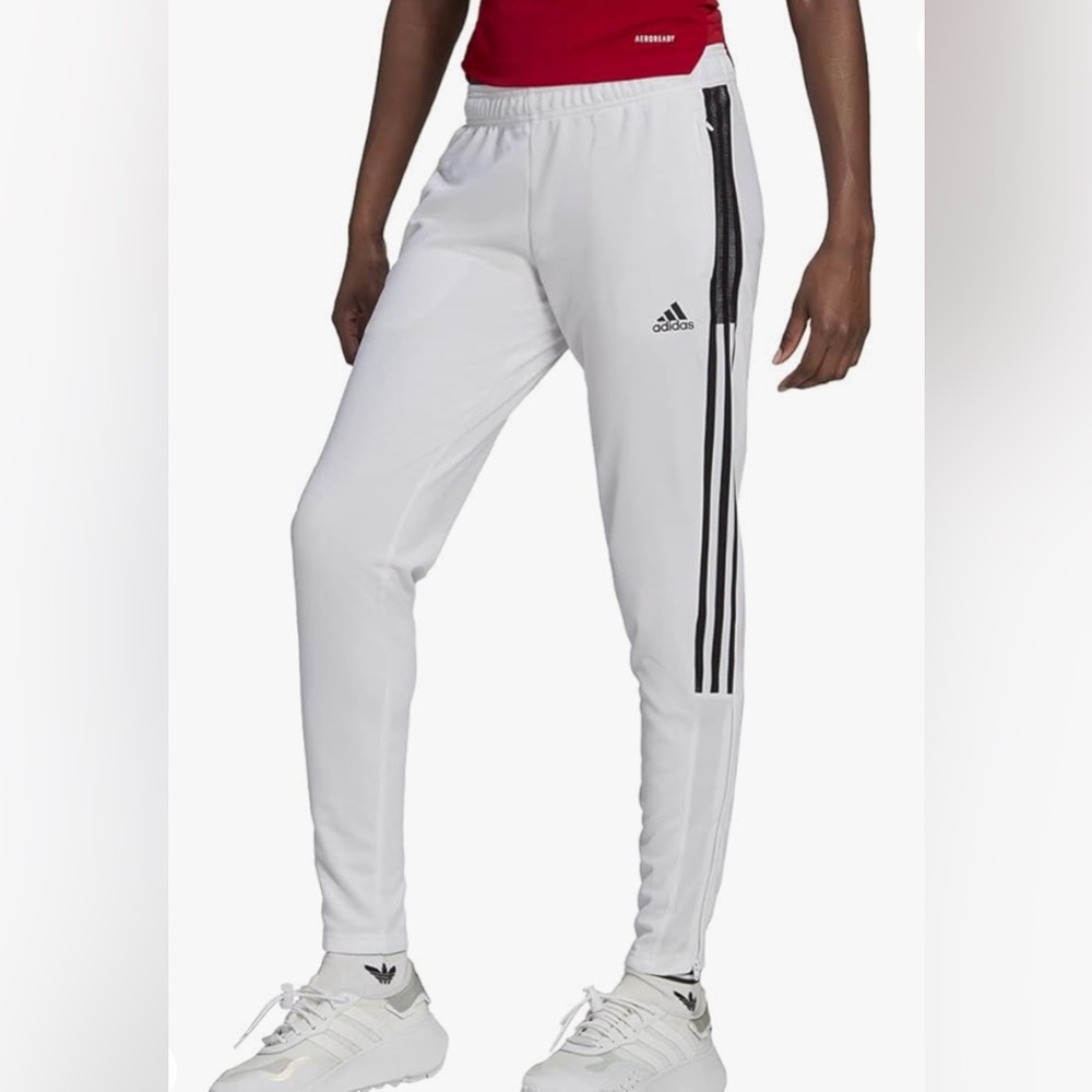 Adidas Tiro 21 Track Pants White/Black Soccer Training Football Women's Size 2XL